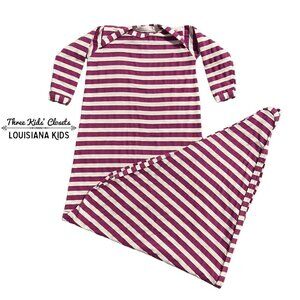 Candy Kirby Designs 0-3m Handmade Purple Baby Gown Sleeper